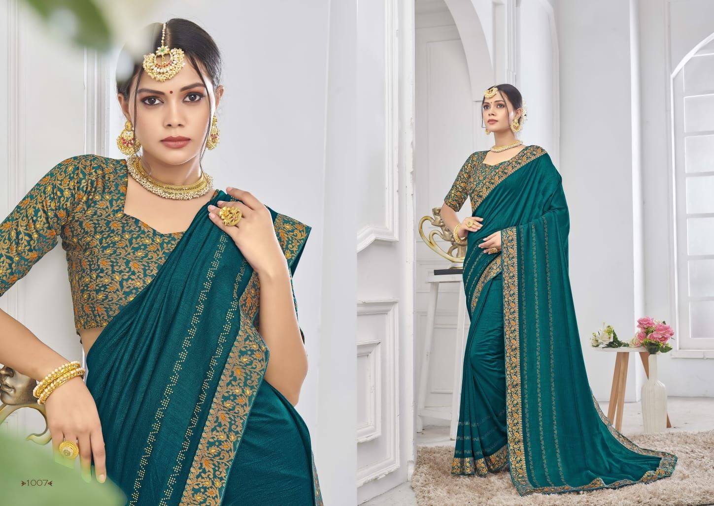 Saroj Veronica Festive Wear Designer Heavy Vichitra Silk Latest Saree Collection